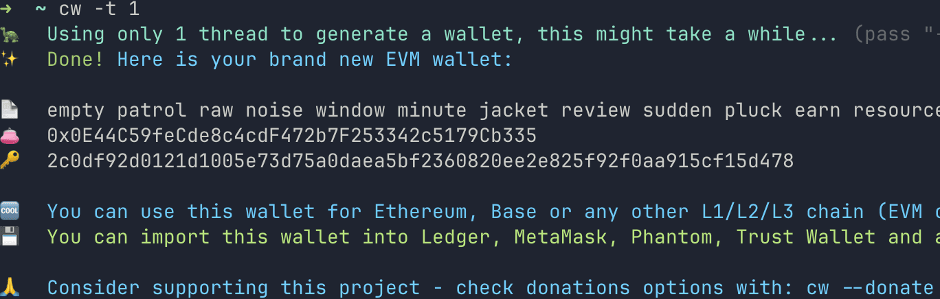 cryptowallet-cli preview